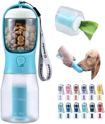 Cibaabo Dog Water Bottle with Food Container & Poop Bag Holder & Filter by Cibaabo