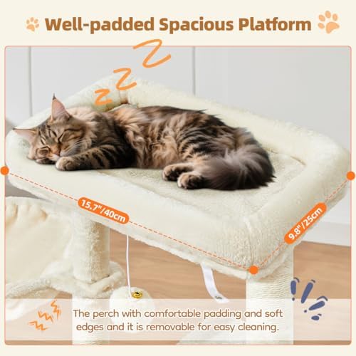 Taoqimiao Cat Tree, 38.5In Cat Tower for Indoor Cats, Suitable for Kittens - Image 4