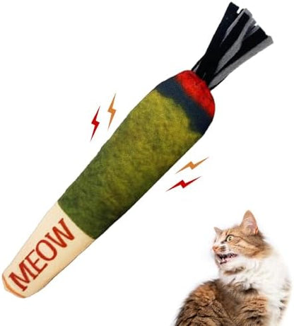 Doobie Catnip Toys for Cats - Soft, Bite-Resistant Cat Chew Toys with Long Shape for Kicking and Stress Relief by ToyGenics