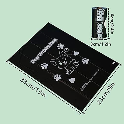 Dog Poop Bags, 120 Count Extra Thick and Leak-proof Waste Bags for Pets, 9 x 13 Inches (Black) - Image 2