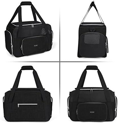 BAGLHER Pet Travel Carrier, Cat Carriers Dog Carrier for Small Medium Cats Dogs Puppies, Airline Approved Small Dog Carrier Soft Sided, Collapsible Puppy Carrier. Black - Image 4