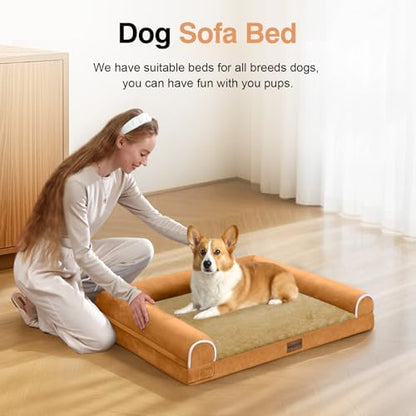 NANUYA Orthopedic Dog Bed for Small Dogs, 24 x 16 Inch, Orange - Image 3