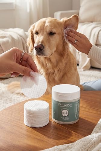 Two Tails Dog Ear Wipes, Gentle Cleaner, 100 Disposable Wipes - Image 3