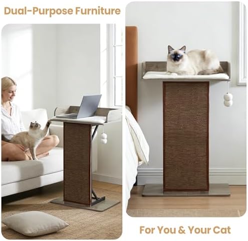 Modern Wood Cat Tree Tower for Indoor Large Adult Cats with Big Perch Bed - Image 2
