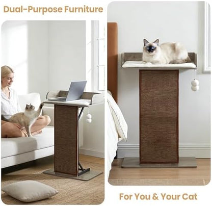 Modern Wood Cat Tree Tower for Indoor Large Adult Cats with Big Perch Bed - Image 2