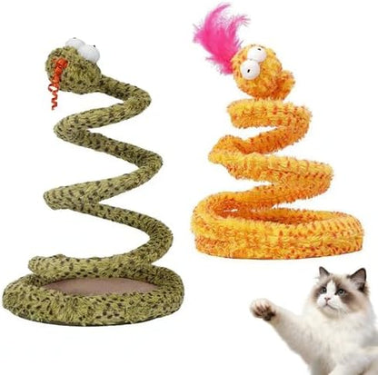 Cat Toy Indoor Cat: Cat Springs Snake Toy with Catnip - Interactive Toy with Rattling Stones & Rustling Sounds, Quirky Shapes for All Breeds to Play Alone (Yellow) by Unknown