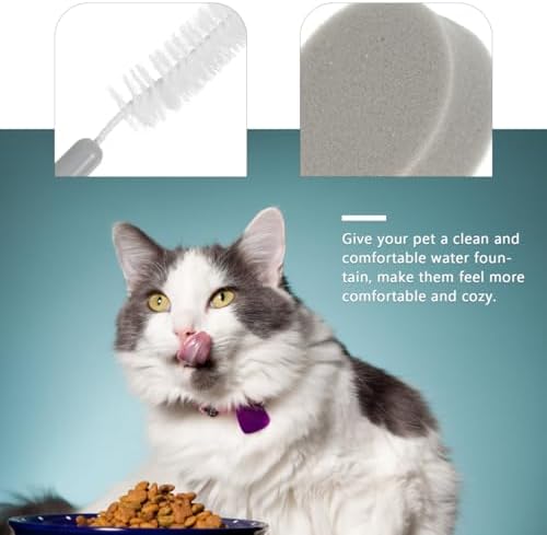 Milisten Pet Fountain Cleaning Kit Cat Water Fountain Cleaning Tools with Long Handle Brush and Sponge for Dog Drinking Dispenser Reach Tight Areas Daily Pet Water Cup - Image 3