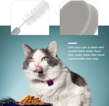 Milisten Pet Fountain Cleaning Kit Cat Water Fountain Cleaning Tools with Long Handle Brush and Sponge for Dog Drinking Dispenser Reach Tight Areas Daily Pet Water Cup - Image 3