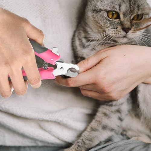 WePet Pet Nail Clippers U07.3, Professional Claw Trimmer, Scissor for Cats, Dogs, Puppies, Kittens, Hamsters, Rabbits and Small Animals, Sharp, Safe, M, Grey/Pink - Image 4