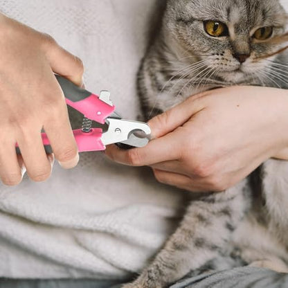 WePet Pet Nail Clippers U07.3, Professional Claw Trimmer, Scissor for Cats, Dogs, Puppies, Kittens, Hamsters, Rabbits and Small Animals, Sharp, Safe, M, Grey/Pink - Image 4