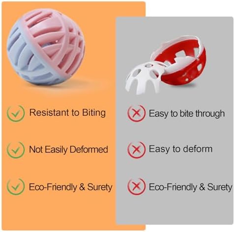 Cat Toy Balls with Bell Inside, Rubber, 2 inches, 3 Pcs - Image 4