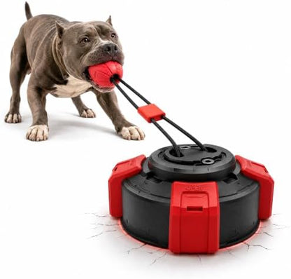 Suction Cup Dog Tug Toy Interactive Puzzle Chew Ball, Tug of War Dog Toys for Small Medium Dogs Red & Black by Unknown