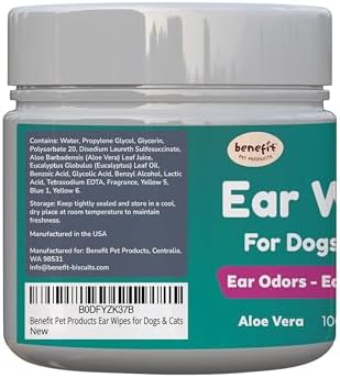 Benefit Pet Products Dog Ear Wipes - Ear Cleaner for Dogs to Prevent Infections, Itching & Odor - Aloe & Eucalyptus, Grooming Wipes - 100 Count - Image 7