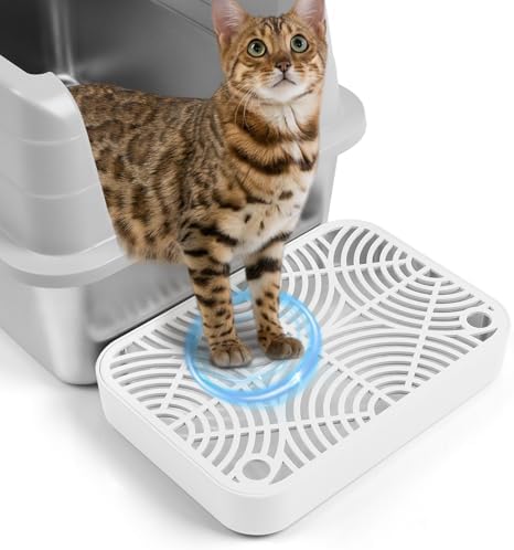 Cat Litter Box Step Non-Slip Cat Step with Filter Function,White by Bartuke