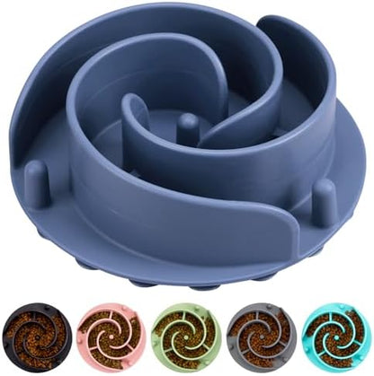 Slow Feeder Dog Bowls Insert, Bestalk Soft Silicone Slow Eating Feeder Insert with Suction Cups for Small, Medium and Large Dogs, Fit into Basic and Elevated Dog Bowls, Dark Blue by BESTALK
