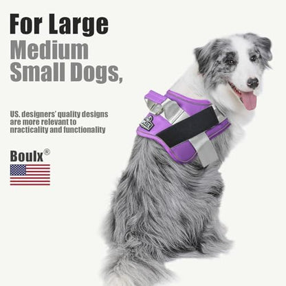 Dog Harness, No-Pull Reflective Dog Vest, Breathable Adjustable Pet Harness with Handle for Outdoor Walking - No More Pulling, Tugging or Choking (Lavender, Large (Pack of 1)) - Image 5