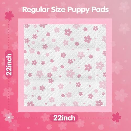 Cibaabo Pink Puppy Pads with Adhesive Tabs 22x22in 50 Count Absorbent - Image 6