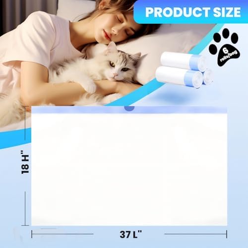 60 Pack Large litter box liners - 3MIL Extra Thick Leakproof Litter Box Liners, 31"x18" Heavy Duty Drawstring Cat Litter Liners, Odor Control Disposable Kitty Litter Bags 6 Roll - Image 3