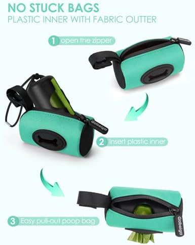 Gobeigo 2-in-1 Dog Poop Bag Holder【Easy Pull-Out Version】(Turquoise) - Image 2