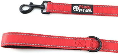 Primal Pet Gear Dog Leash 8ft Long - RED - Traffic Padded Two Handle - Heavy Duty - Double Handles Lead for Control Safety Training - Leashes for Large Dogs or Medium Dogs - Dual Handles Leads - Image 6
