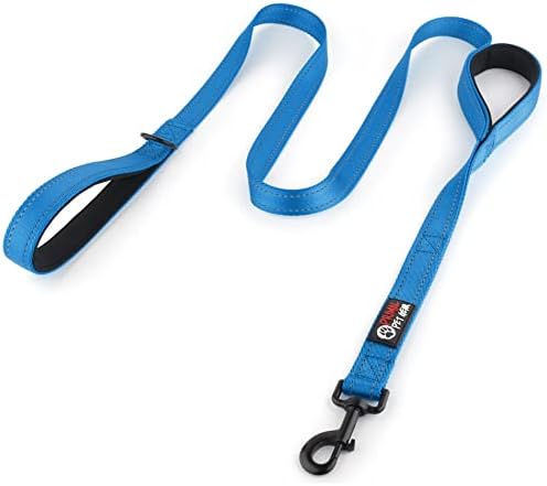 Primal Pet Gear Dog Leash 6ft Long,Traffic Padded Two Handle,Heavy Duty,Reflective Double Handles Lead for Control Safety Training,Leashes for Large Dogs or Medium Dogs,Dual Handles Leads(Blue) by PrimalPetGear