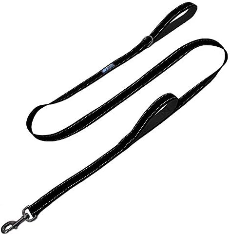 Max and Neo Double Handle Traffic Dog Leash - Reflective, Donates to Dog Rescue (Black, 4 FT) by MaxandNeo