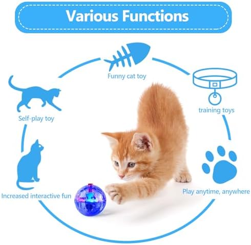 Frienda 4 Pcs Light up Cat Ball LED Motion Ghost Hunting Cat Ball(Clear) - Image 5