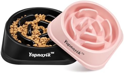 2 Pack Slow Feeder Dog Bowls for Large Dogs by Yopnoyik
