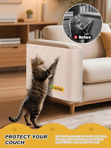 2PCS 39.4"x15.8" Cat Scratch Furniture Protector - Beige - Image 2