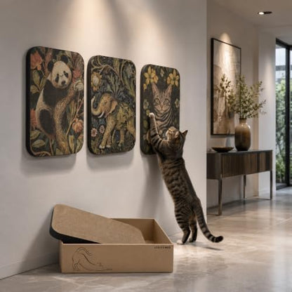 4 Pack Cat Wall Scratcher, Art Cat Scratching Board for Cats - Image 6