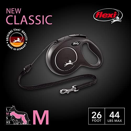 FLEXI® Classic Cord Retractable Dog Leash, Medium, 26 ft - Black - Image 2