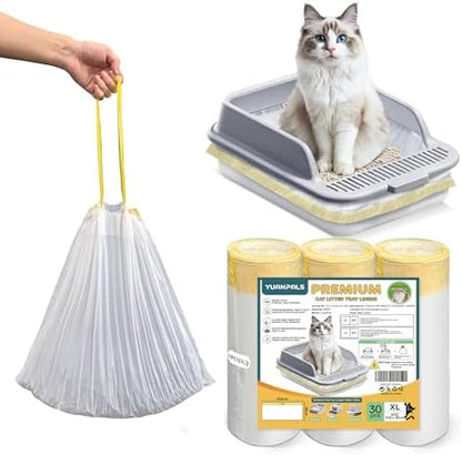 30pcs Cat Litter Tray Liners with Drawstrings-104x45CM by YuanPalsLoveUnleashed