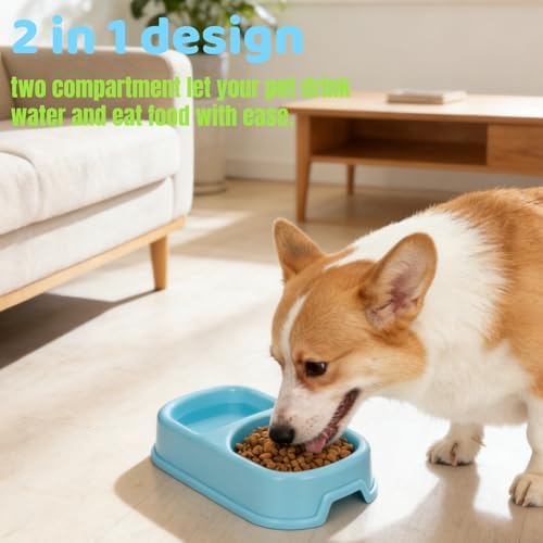 12 Pieces Plastic Double Cat Bowls, Dog Food Water Bowl Set - Image 6