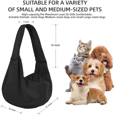 Dog and Cats Carrier Sling, Breathable Puppy Small Pet Carrier with Pocke - Image 4