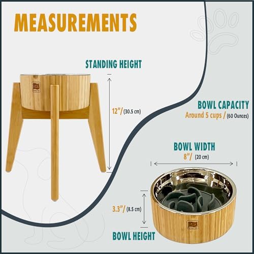Slow Feeder Dog Bowl for Large Dogs - Elevated Food Stand, Collapsible - Image 2
