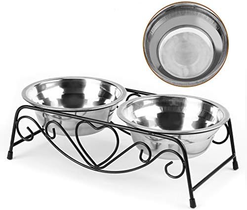 Ejoyous Pet Bowl Double Cat Dog Waterer Bowls Elevated Water Food Feeder - Image 6