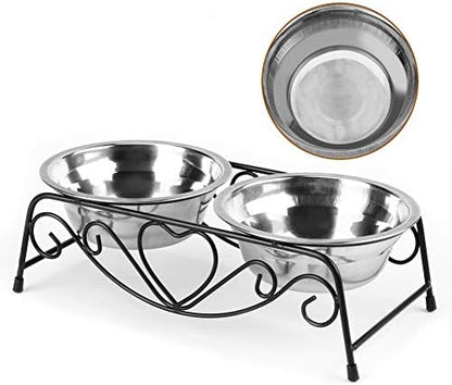 Ejoyous Pet Bowl Double Cat Dog Waterer Bowls Elevated Water Food Feeder - Image 6