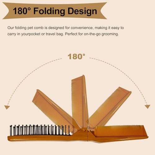 Folding Small Dog Grooming Brush (Yellow) - Image 4