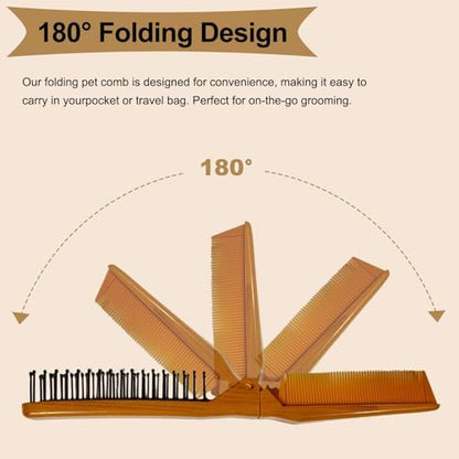 Folding Small Dog Grooming Brush (Yellow) - Image 4