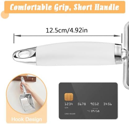 Cat Litter Scoop - Stainless Steel Metal Cat Litter Scoop-Sturdy Mesh Scooper - Mesh Shovel-Easy to Clean - Suitable for Cat Litter Box -Grey White-Christmas - Image 4