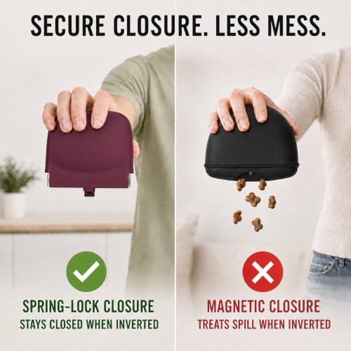 1 Cup Silicone Dog Treat Pouch, Dog Training Treat Bag, Burgundy - Image 3