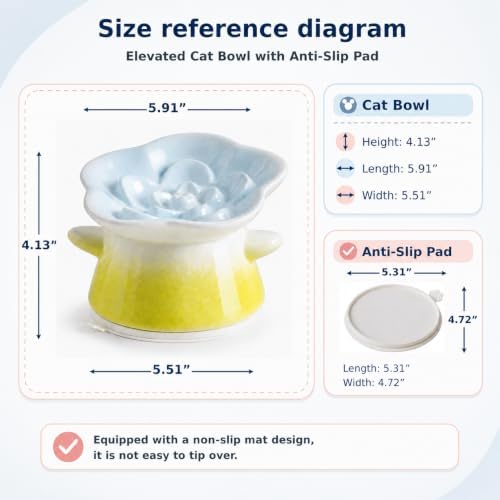 Slow Feeder Cat Bowl with Anti Slip Padfor Dry and Wet Food - Image 5