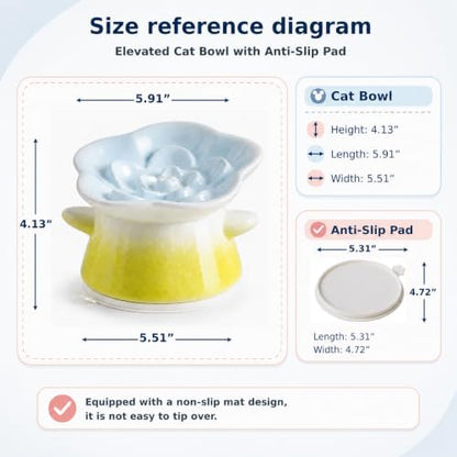 Slow Feeder Cat Bowl with Anti Slip Padfor Dry and Wet Food - Image 5