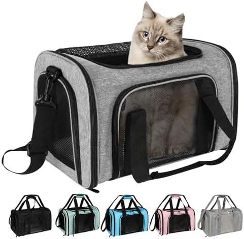 Top tasta Dog Cat Carrier Pet Carriers for Small Medium Large Cats Dogs Carrier Soft Sided Small Puppy Dog Carrier Portable Foldable Airline Approved Dog Cat Travel Carrier Grey Black M by home