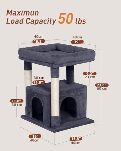 23.6" Cat Tree for Large Cat, 19 * 15.8 in Large Perch, Dark Gray - Image 5