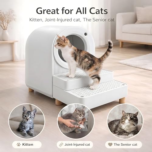 Cat Litter Box Ramp, 2-Step Automatic Litter Box Step Stool - Image 5