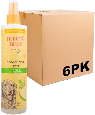 BURT'S BEES FOR PETS Deodorizing Dog Spray, Apple & Rosemary, 10 Oz, 6-Pk by BurtsBeesforPets