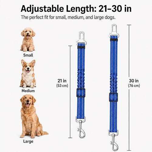 Dog Car Restraint Tether 2Pcs, Retractable Pet Travel Harness - Image 4