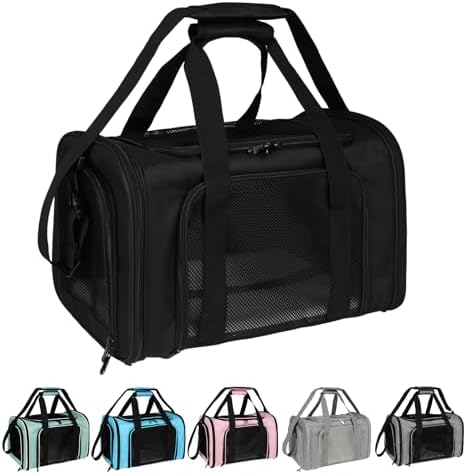 Top tasta Dog Cat Carrier Pet Carriers for Small Medium Large Cats Dogs Carrier Under 25 Lbs Soft Sided Small Puppy Dog Carrier Portable Foldable Dog Cat Travel Carrier （Black 20 * 13 * 13） by home