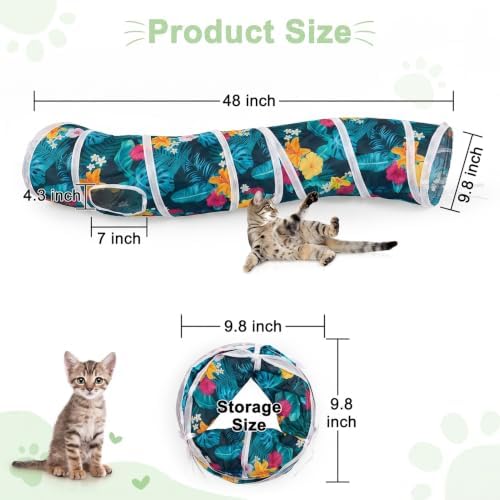 Glittme S-Shape Cat Tunnel, Foldable Cat Tunnels for Indoor Cats - Image 3